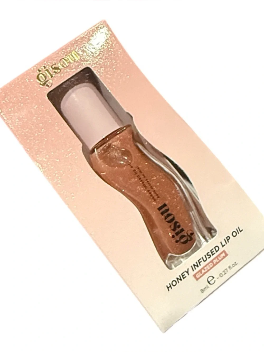 GISOU Honey Infused Lip Oil in Glazed Plum, Full‎ Size, New in Box